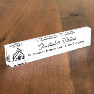 Op maat gemaakt logo van vastgoedbedrijf voor make naambordje