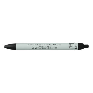 Op maat gemaakt logo voor schoonmaakbedrijf zwarte inkt pen