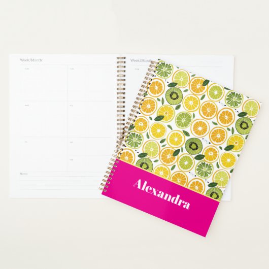 Op maat gemaakt Mediterraan citroenpatroon planner (Display)