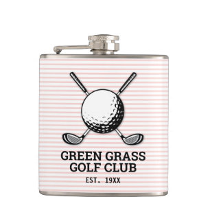 Op maat gemaakt minimalistisch golfclublogo ontwer heupfles