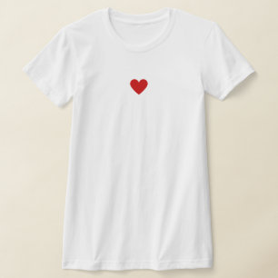 Op maat gemaakt modern eenvoudig rood hart t-shirt