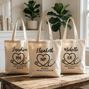 Op maat gemaakt modern geschenk voor verpleegster tote bag
