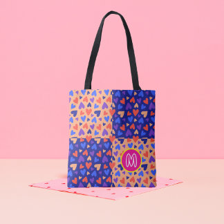 Op maat gemaakt monogram Decora Kawaii Harten Maxi Draagtas