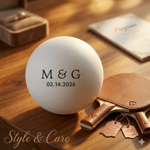 Op maat gemaakt monogram en datum gepersonaliseerd pingpongballen