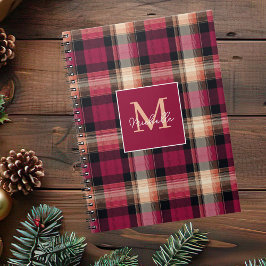 Op maat gemaakt monogram feestelijke gingham stijl notitieboek