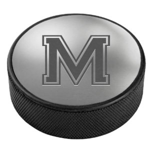 Op maat gemaakt monogram geborsteld metaal cool hockey puck