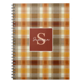 Op maat gemaakt monogram gingham stijlpatroon notitieboek