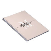 Op maat gemaakt monogram naam modern script krulle notitieboek (Rechterzijde)