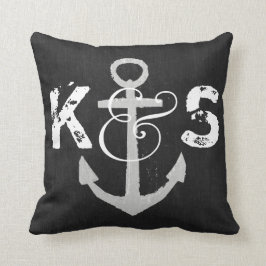 Op maat gemaakt monogram nautisch schoolbord kusse kussen