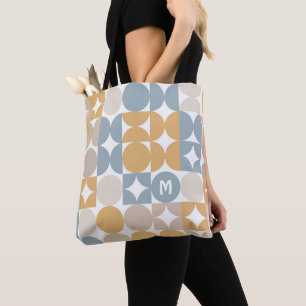 Op maat gemaakt mosterd taupe grijs blauw retro ku draagtas