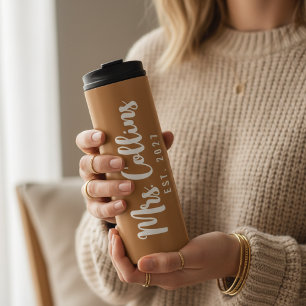 Op maat gemaakt Mr en Mrs Tumbler cadeau voor echt Thermosbeker