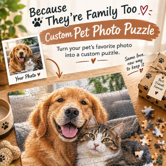 Op maat gemaakt puzzelcadeau met huisdierfoto voor legpuzzel