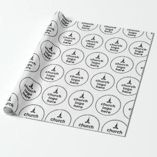 Op maat gemaakt rond logo kerk inpakpapier
