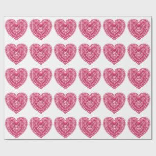 Op maat gemaakt roze hart   Abstract geometrisch o Cadeaupapier