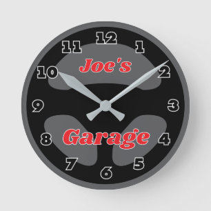 Op maat gemaakt stuurwiel garage wandklok ontwerp ronde klok