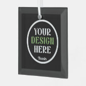 Op maat gemaakt, uniek, strak en minimalistisch He Glas Ornament (Voorkant links)