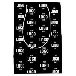 Op maat gemaakt zakelijk logo - Zwart Medium Cadeauzakje