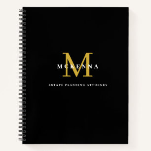 Op maat gemaakt zakelijk notitieboek met monogram