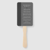 Op maat gemaakt zwart-wit huwelijksprogramma ID109 Handwaaier (Achterkant)