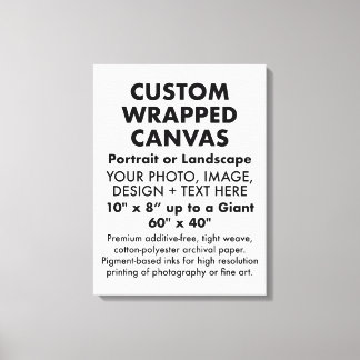 Op maat gemaakte 18" x 24" PREMIUM OMWIKKELD CANVA Canvas Afdruk