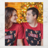 Op maat gemaakte 2 foto's dubbelzijdig  wijn etiket (Enkel label)