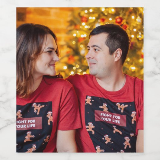 Op maat gemaakte 2 foto's dubbelzijdig  wijn etiket (Enkel label)