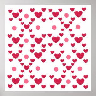 Op maat gemaakte 3D Jelly Harten & Stippen Cute Pa Poster