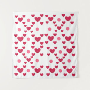Op maat gemaakte 3D Jelly Harten & Stippen Cute Pa Wandkleed