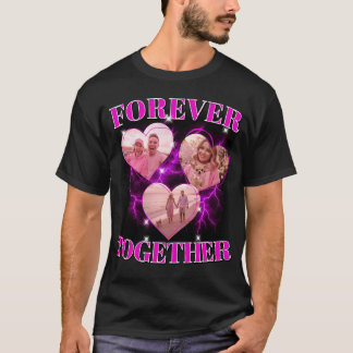 Op maat gemaakte 80s 90s Roze Harten Retro Bootleg T-shirt