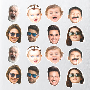 Op maat gemaakte 8 foto's gezichten Waterdichte vi Sticker