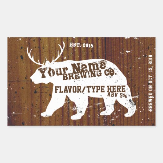 Op maat gemaakte aanpasbare thuisbrouw-etiketten rechthoekige sticker (Voorkant)