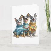 Op maat gemaakte ACD Heeler Kerstmis Horrort-shirt Kaart (Voorkant)