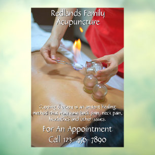 Op maat gemaakte acupunctuur cupping therapie bedr raamsticker