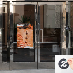Op maat gemaakte acupunctuur cupping therapie bedr raamsticker