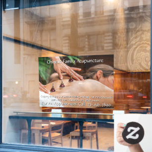 Op maat gemaakte acupunctuur cupping therapie bedr raamsticker