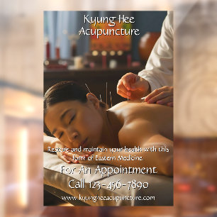 Op maat gemaakte acupunctuurtherapiekliniek raamsticker