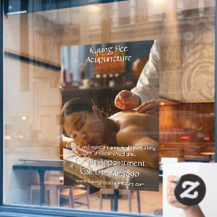 Op maat gemaakte acupunctuurtherapiekliniek raamsticker