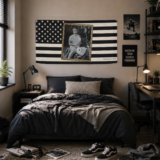 Op maat gemaakte Amerikaanse vlag met jouw foto, S Spandoek