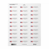 Op maat gemaakte Amerikaanse vlag V.S. Etiket (Full Sheet)