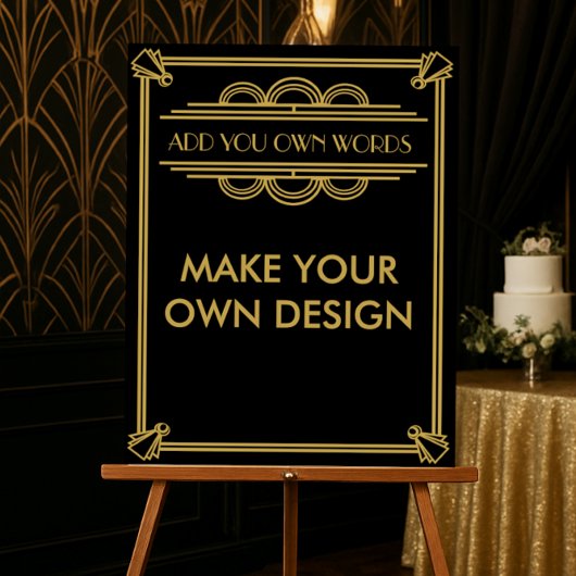 Op maat gemaakte Art Deco Gatsby jaren 20 zwart en Poster