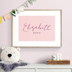 Op maat gemaakte baby naam print minimalistische k