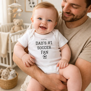Op maat gemaakte baby naam voor papa voetbalfan romper