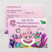 Op maat gemaakte Baby Shark Familie Verjaardagsuit Briefkaart (Voorkant / Achterkant)