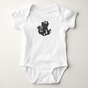 Op maat gemaakte baby skunk romper