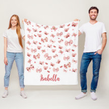 Op maat gemaakte babydeken met roze strikken en aa