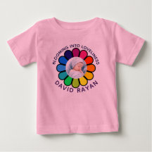 Op maat gemaakte babyfoto regenboog bloem peuter T