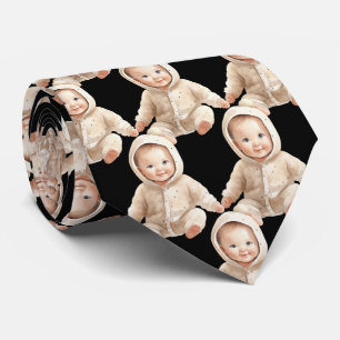 Op maat gemaakte babyfoto-uitknipbare zwarte strop stropdas