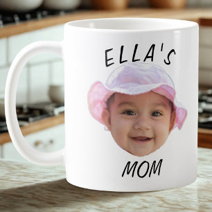 Op maat gemaakte babygezicht foto cadeau voor mama koffiemok