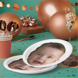Op maat gemaakte babygezicht, Grappige op maat gem Papieren Bordje