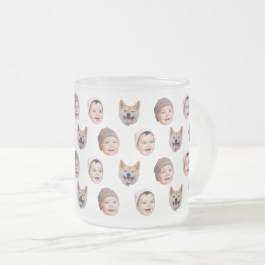 Op maat gemaakte babygezichtsmok, op maat gemaakte matglas koffiemok (Voorkant rechts)